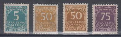274 - Deutsches Reich Infla Nr. 274 - 276 mit Nr. 275 b 