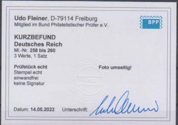 258 - Deutsches Reich Infla Nr. 258 - 260 
