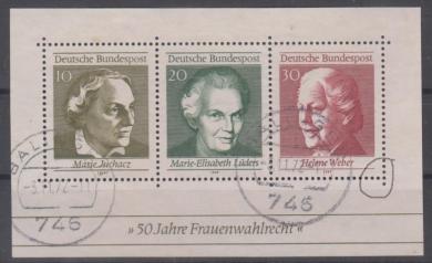0596 - Bund Block 5 Abart fehlendes Zahnloch 