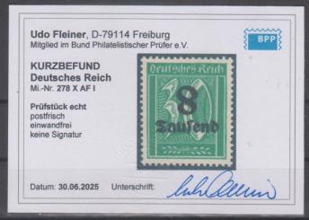 278 - Deutsches Reich Infla Nr. 278 AF I 