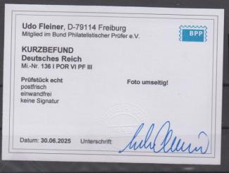 136 - Deutsches Reich Infla Nr. 136 P OR IV PF IIII 
