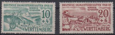 38 - Französische Zone Württemberg Nr. 38y + 39x 