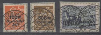 258 - Deutsches Reich Infla Rhein-Ruhr-Hilfe Nr. 258-260 