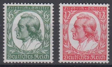 554 - Deutsches Reich Schiller Nr. 554 + 555 