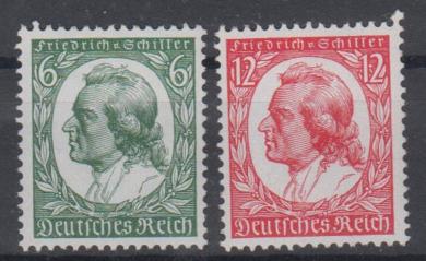 554 - Deutsches Reich Schiller Nr. 554 + 555 