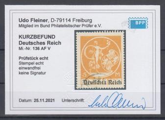 136 - Deutsches Reich Inla Nr. 136 AF V 