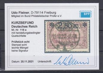 118 - Deutsches Reich Infla Nr. 118 a 