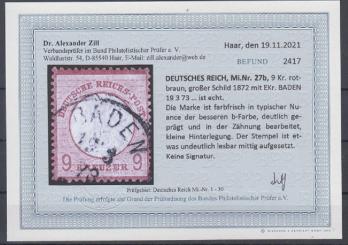 27 - Deutsches Reich Brustschilde Nr. 27 b 