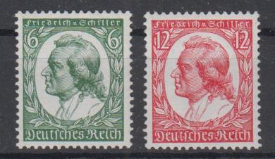 554 - Deutsches Reich Schiller Nr. 554 + 555 