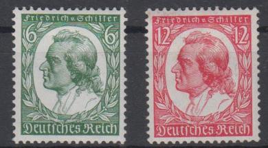 554 - Deutsches Reich Schiller Nr. 554 + 555 