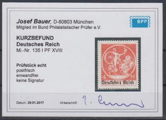 135 - Deutsches Reich Infla Nr. 135 XVIII 