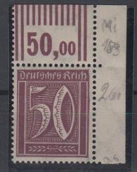 183 - Deutsches Reich Infla Nr. 183 b W OR 2'9'2 