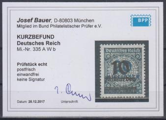 335 - Deutsches Reich Infla Nr. 335 A Wb 