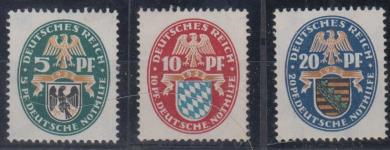 375 - Deutsches Reich Nothilfe Nr. 375 - 377 