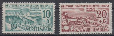 38 - Französische Zone Württemberg Nr. 38y + 39 y 