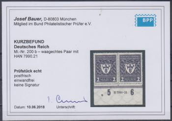200 - Deutsches Reich Infla Nr. 200 b HAN 