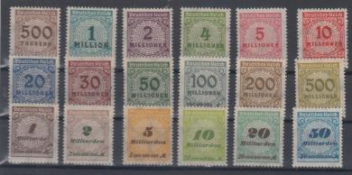 313 - Deutsches Reich Infla Nr. 313 A - 330 A 