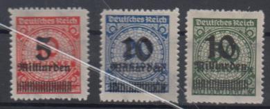 334 - Deutsches Reich Infla Nr. 334 B - 336 B 