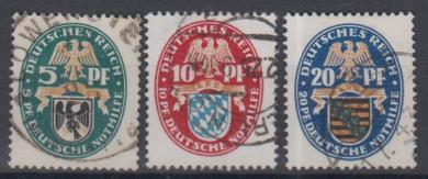 375 - Deutsches Reich Nothilfe Nr. 375 - 377 