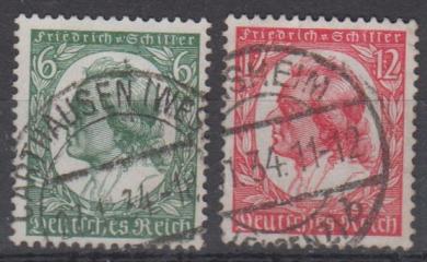 554 - Deutsches Reich Schiller Nr. 554 + 555 
