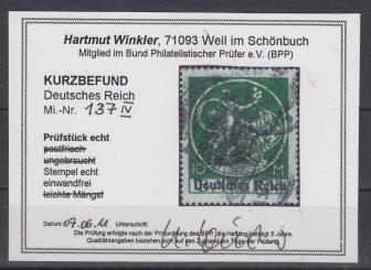 137 - Deutsches Reich Infla Nr. 137 IV 