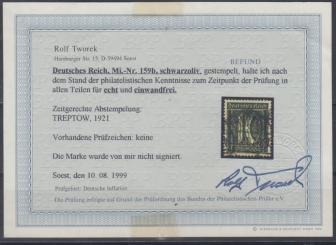 159 - Deutsches Reich Infla Nr. 159 b 