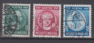 44 - Frz. Zone Württemberg Goethe Nr. 44 - 46 