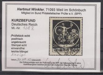 138 - Deutsches Reich Infla Nr. 138 V 