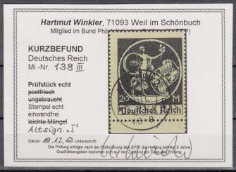 138 - Deutsches Reich Infla Nr. 138 III 