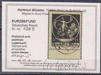 138 - Deutsches Reich Infla Nr. 138 III 