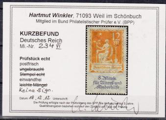 234 - Deutsches Reich Infla Nr. 234 VI 
