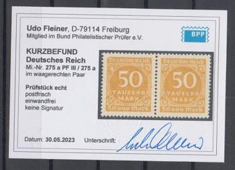 275 - Deutsches Reich Infla Nr. 275 a PF III 