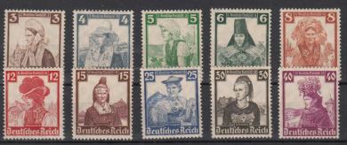 588 - Deutsches Reich Nothilfe Trachten Nr. 588-597 