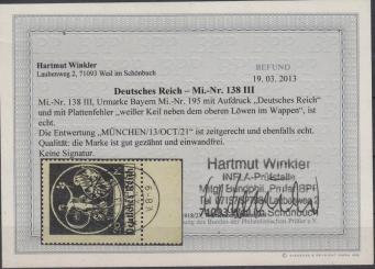 138 - Deutsches Reich Infla Nr. 138 III 
