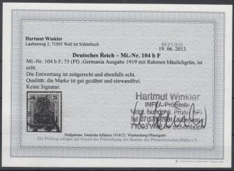 104 - Deutsches Reich Infla Nr. 104 bF 