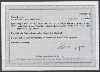 21 - Deutsches Reich Brustschilde Nr. 21b 