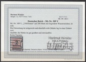 309 - Deutsches Reich Infla Nr. 309 Y 