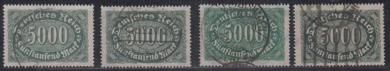 256 - Deutsches Reich Infla Nr. 256 a-d 