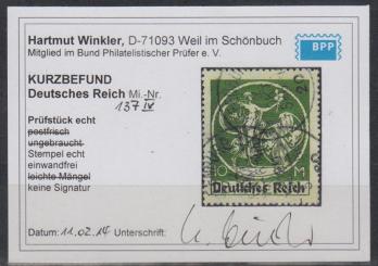 137 - Deutsches Reich Infla Nr. 137 IV 
