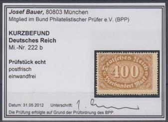 222 - Deutsches Reich Infla Nr. 222 b 