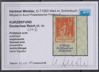 234 - Deutsches Reich Infla Nr. 234 VI 