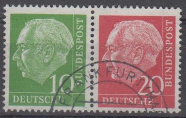 0186 - Bund Heuß-Zusammendruck W 21 YII 
