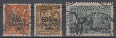 258 - Deutsches Reich Infla Rhein-Ruhr-Hilfe Nr. 258-260 