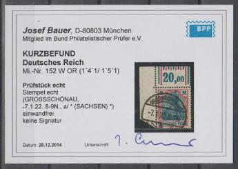 152 - Deutsches Reich Infla Nr. 152 OR W 1'4'1/1'5'1 