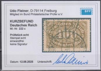 222 - Deutsches Reich Infla Nr. 222 c 