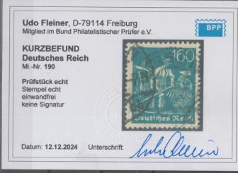 190 - Deutsches Reich Infla Nr. 190 