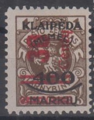 232 - Memel Nr. 232 Type I 
