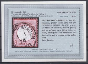 27 - Deutsches Reich Brustschilde Nr. 27 a 