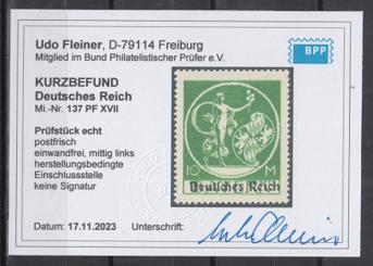 137 - Deutsches Reich Infla Nr. 137 XVII 