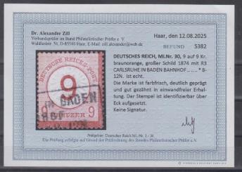 30 - Deutsches Reich Brustschilde Nr. 30 